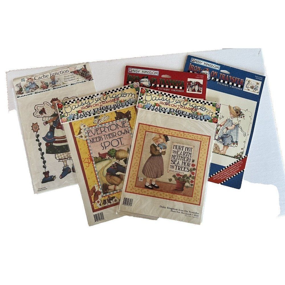 Vintage Lot‎ of 5 Daisy Kingdom & Cache Junction Iron-On Transfers Engelbreit